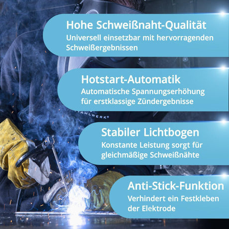 STAHLWERK Elektrodenschweißgerät ARC 200 Puls Pro mit Zubehör 10-200 A – MMA & Lift-TIG