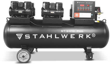 STAHLWERK Kompressor ST-2410 Pro – 1250 l/min, 10 bar, 240 l, ölfrei, leise