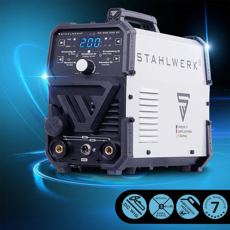 STAHLWERK DC WIG 200 ST TIG-Schweißanlage mit Zubehör – 200 A, IGBT, 2-in-1 WIG/MMA