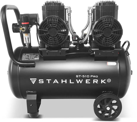 STAHLWERK Kompressor ST-510 Pro 500 l/min 10 bar 50 l ölfrei leise