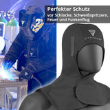 STAHLWERK Hitzeschutzhaube Universalgröße Schwarz – Feuerfeste Schweißhaube EN ISO 11611