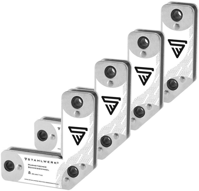 STAHLWERK Magnet-Schweißwinkel 95x95x14mm – 45°, 90° & 135° mit 25 lbs Haftkraft