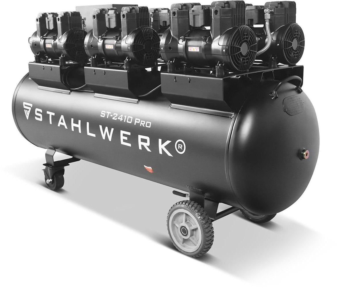 STAHLWERK Kompressor ST-2410 Pro – 1250 l/min, 10 bar, 240 l, ölfrei, leise