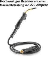 STAHLWERK AK25/MB25 Schweißbrenner 3m Gaskühlung 270A Eurozentralanschluss