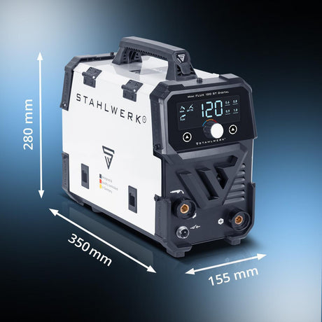 STAHLWERK Fülldrahtschweißgerät Mini FLUX 120 ST Digital mit Zubehör 20-120 A
