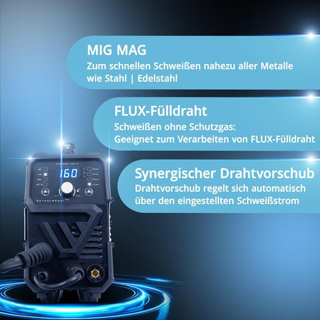 STAHLWERK MIG MAG 160 M Schutzgasschweißgerät – 160 A, 230 V, IGBT, 4-in-1 Inverter