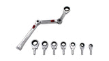 KROFtools Gelenk-Ratschen-Ringmaulschlüssel Set mit austauschbaren Steckringen 1130 K-1130