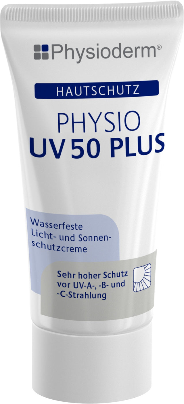 PHYSIODERM PHYSIO UV 50 PLUS Hautschutzcreme – Extra wasserfester Licht- und Sonnenschutz, 100 ml Tube