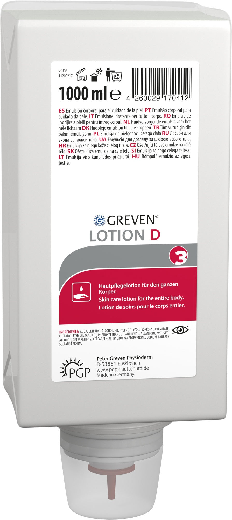 GREVEN Lotion D Hautpflegelotion 100 ml – silikonfrei & parfümiert für Hände, Gesicht und Körper