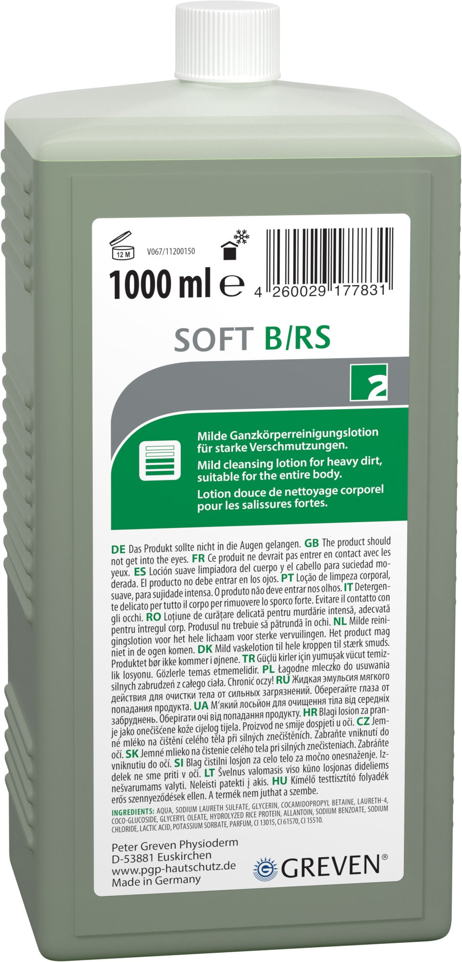 GREVEN SOFT B/RS Hautreinigungslotion 250 ml – für mittlere bis starke Verschmutzungen