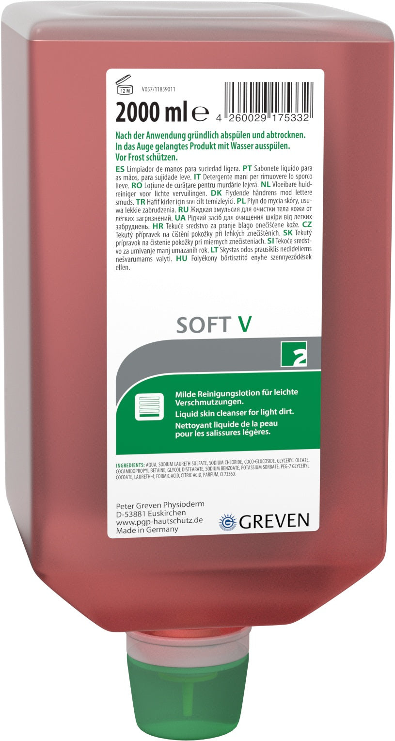 GREVEN SOFT V Hautreinigungslotion 1 l Flasche – milde Reinigung für leichte Verschmutzung