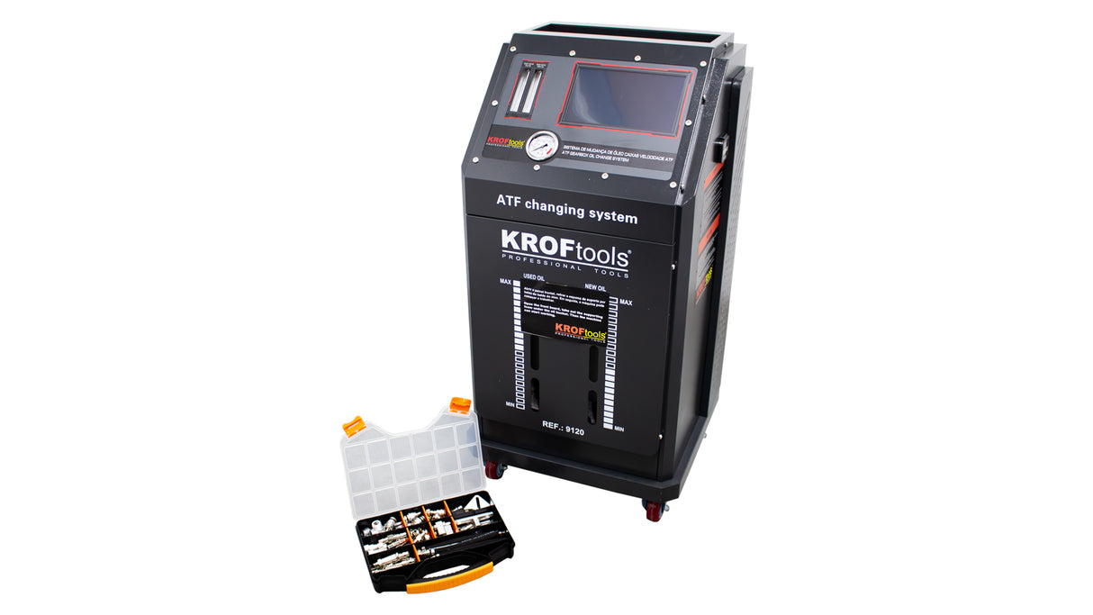 KROFtools Vollautomatisches ATF Automatikgetriebeöl Spülgerät mit Touchscreen - Getriebespülgerät ATF-Ölservicegerät für Automatikgetriebe - 9120