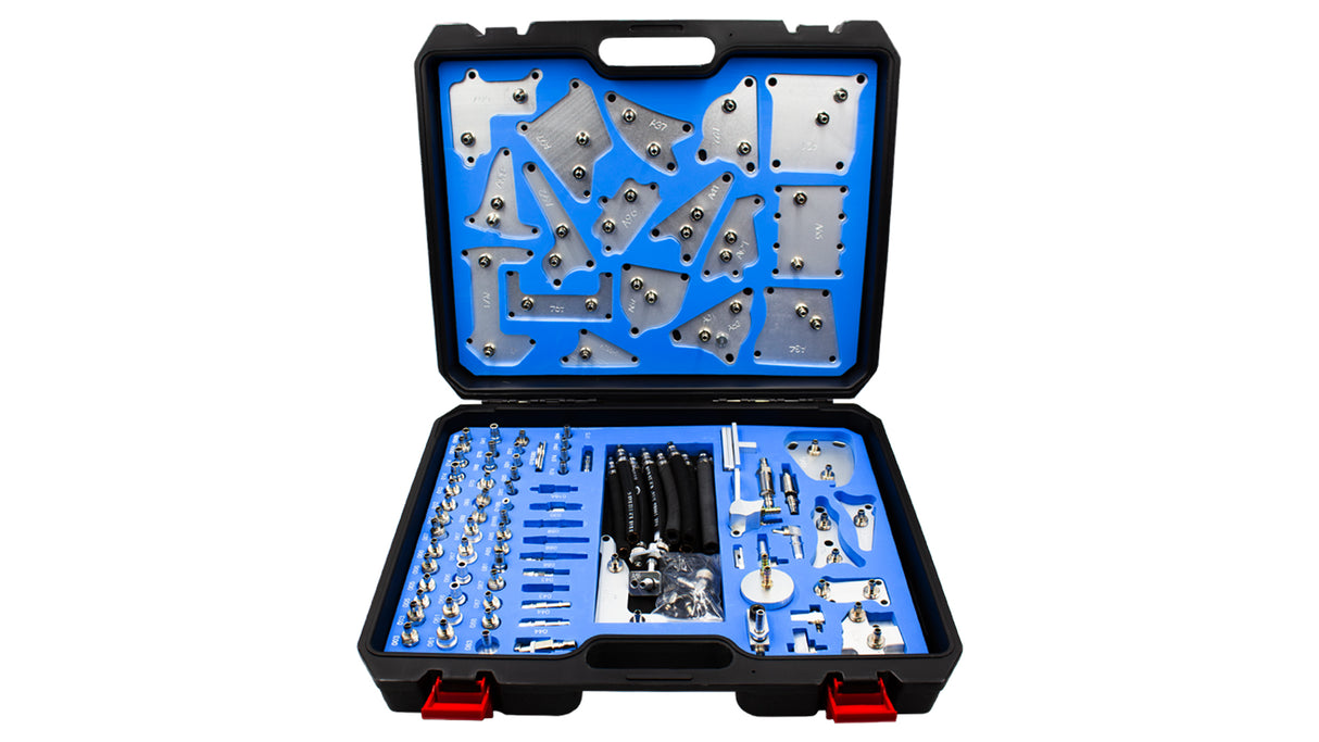 KROFtools Getriebespüladapter ATF Adapter- Kit -Set Adaptersatz, Spezialadapter für Automatikgetriebe Spülgerät 122-tlg - 9121