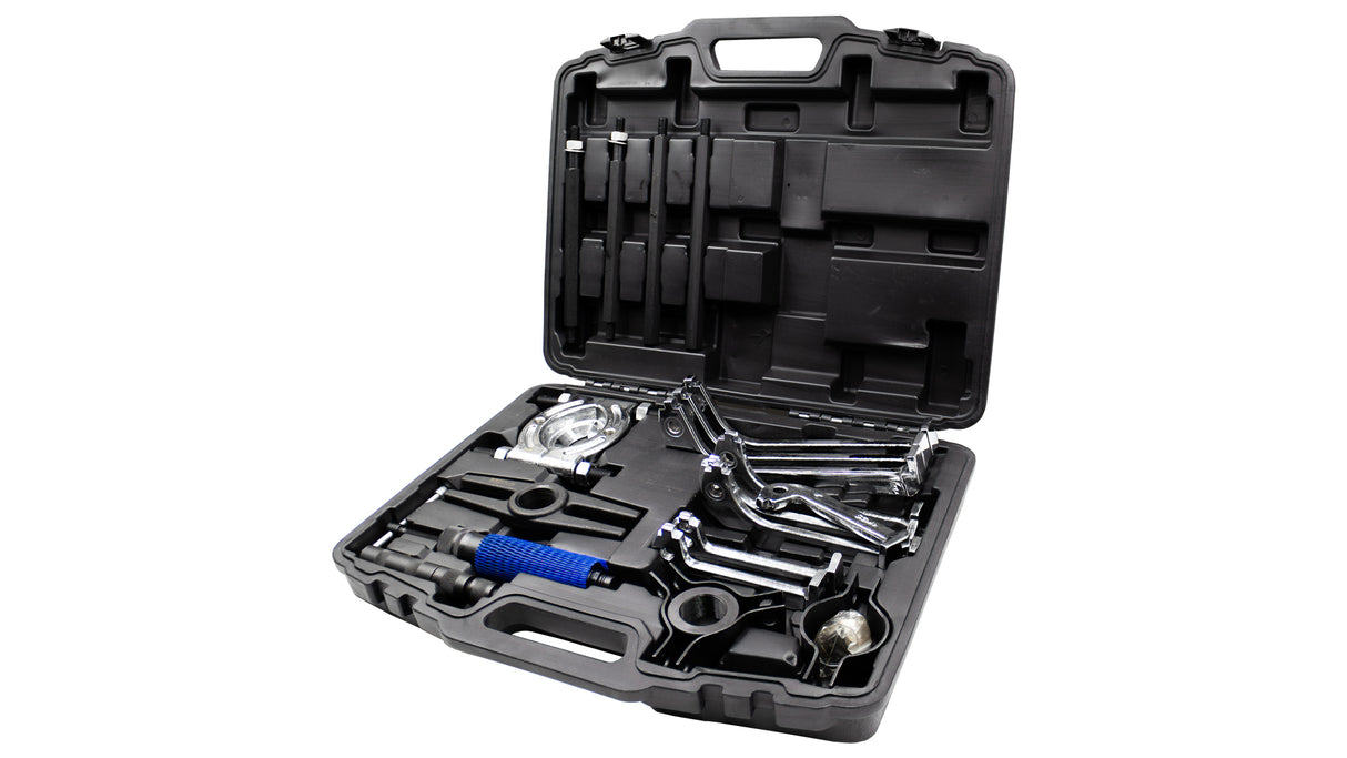 KROFtools Hydraulischer Abzieher-Satz, Abzieher- und Trennwerkzeug-Satz für Lager Zahnräder, 21-teilig - K-9087