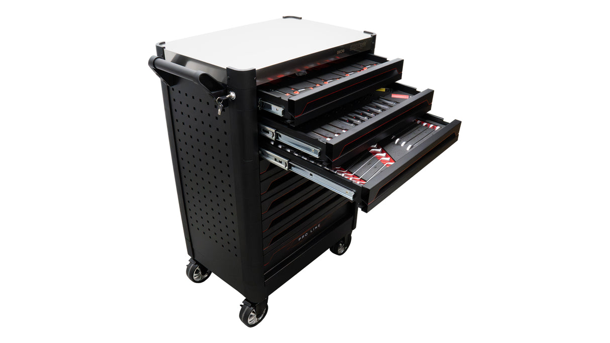 KROFtools PRO Line Werkzeugwagen, bestückt mit 318 Werkzeugen, 9 Schubladen - Art. 8637
