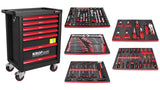KROFtools Werkzeugwagen, bestückt mit 160 Werkzeugen, 7 Schubladen - REF. 8621