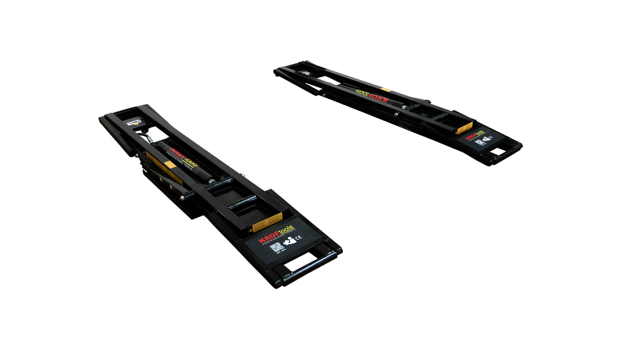 KROFtools Mobile Hebebühne 2500kg 90mm flach - KFZ Mobile Auto Hebebühne mit Fernbedienung - 9813 - ohne Hydrauliköl geliefert