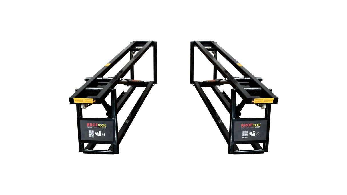 KROFtools Mobile Hebebühne 2500kg 90mm flach - KFZ Mobile Auto Hebebühne mit Fernbedienung - 9813 - ohne Hydrauliköl geliefert