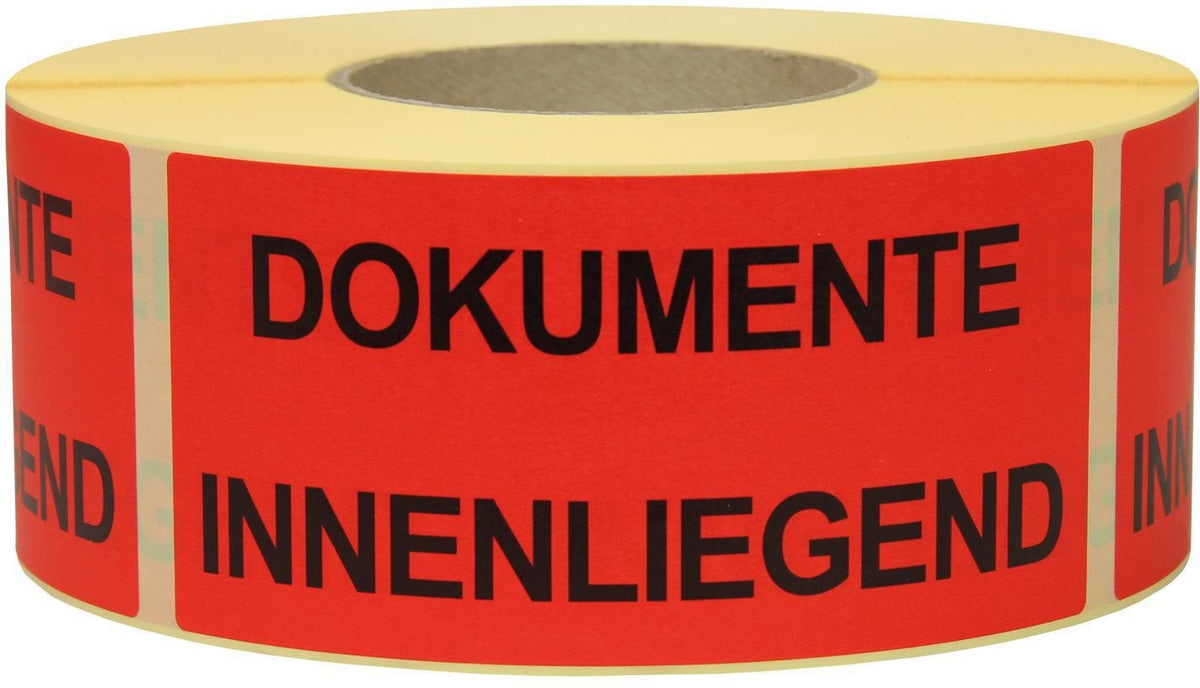 TRANSPAK Hinweisetikett Lieferschein innenliegend 145 x 70 mm rot 1000 Stück/Rolle