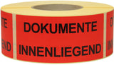 TRANSPAK Hinweisetikett Lieferschein innenliegend 145 x 70 mm rot 1000 Stück/Rolle
