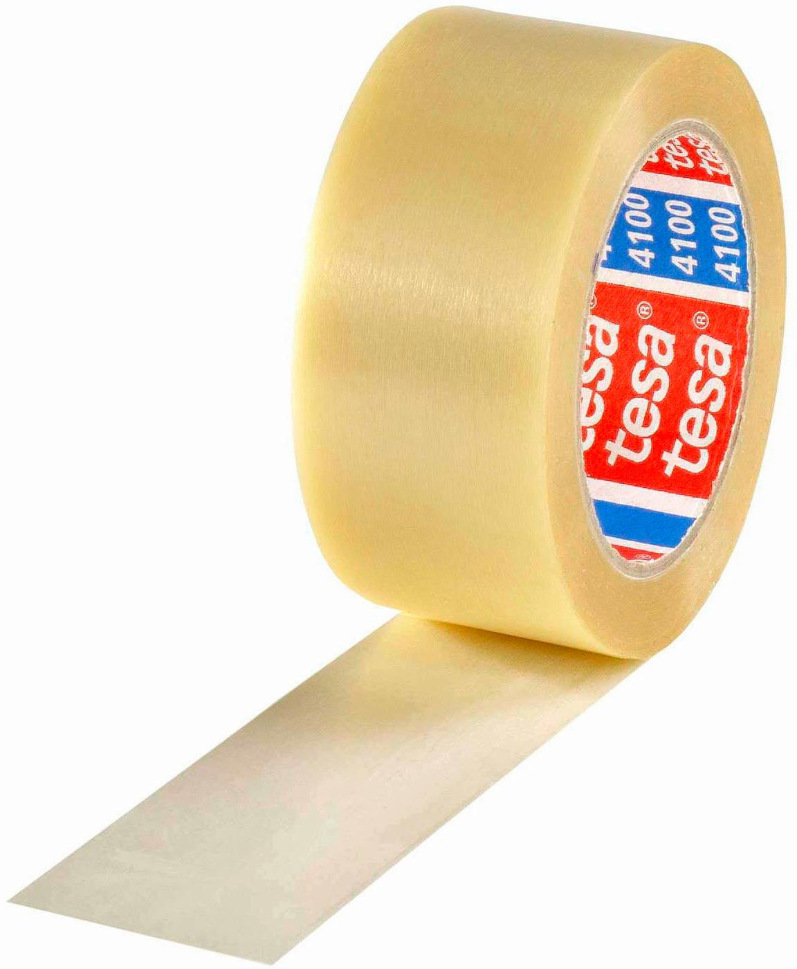 tesa 4100 PVC Klebeband 50mm x 66m braun – leise, geprägt, für mittelschwere Verpackungen