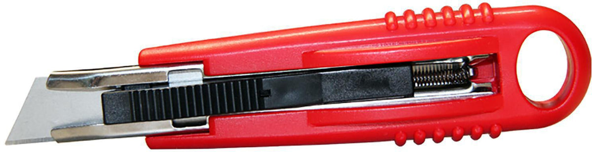TRANSPAK Cuttermesser Safety Cutter Standard 145x25x35mm rot mit 2 Ersatzklingen