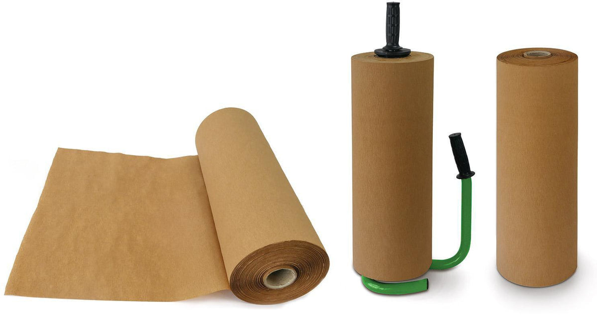 Handstretchfolie PaperStretch 500mm x 150m aus braunem Kraftpapier von TRANSPAK