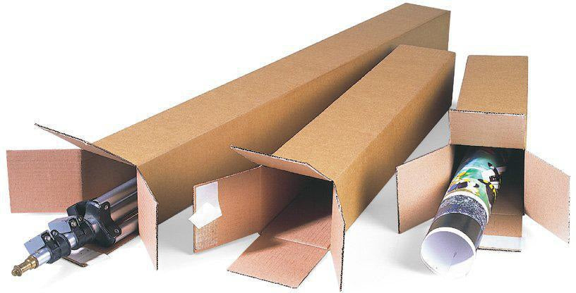 TRANSPAK Karton 1-wellig Quattropack mit SK-Verschluss 108x108x431 mm A2 braun – 25 Stück