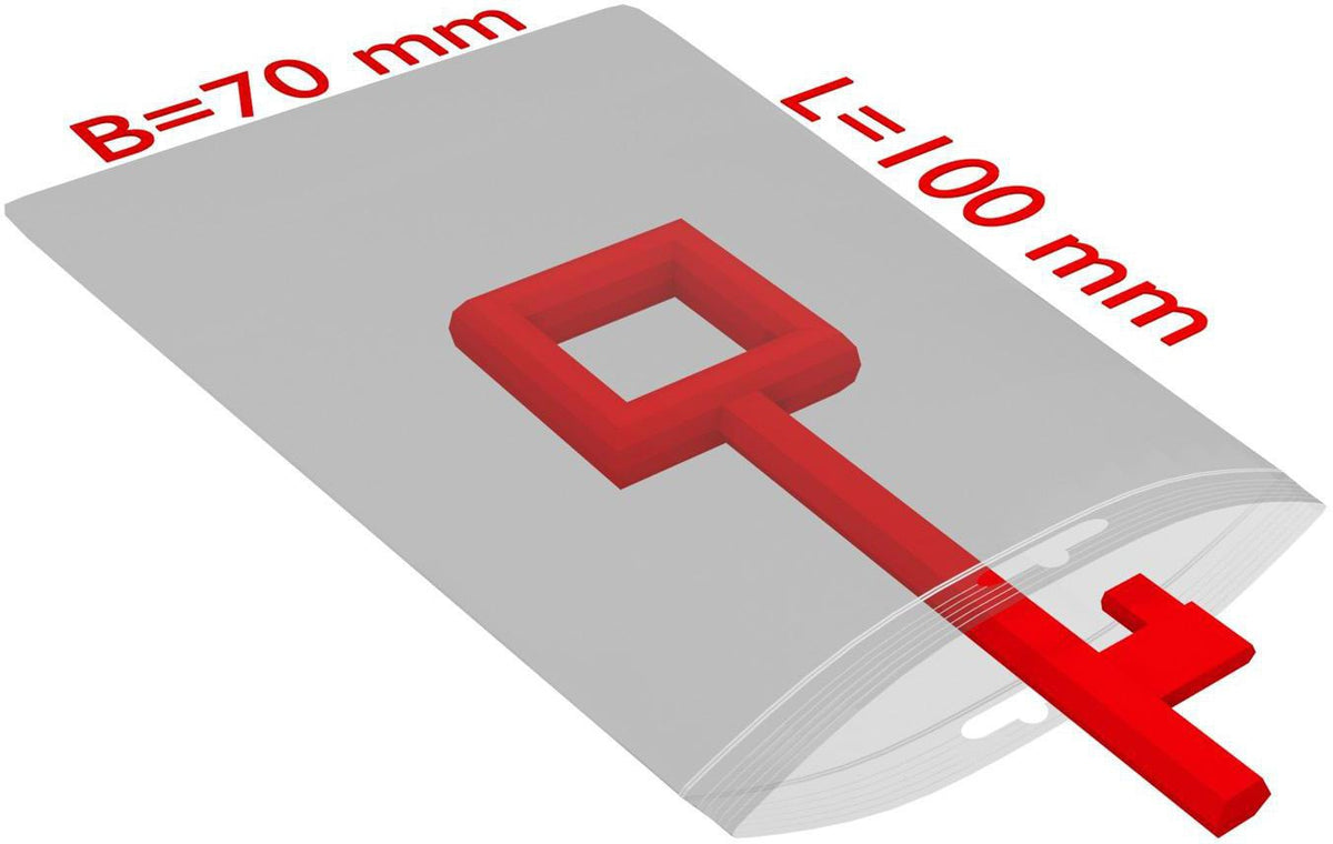 TRANSPAK Druckverschlussbeutel mit Eurolochung 100x150mm, 50µm PE transparent