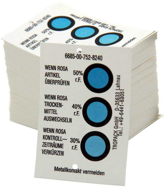TRANSPAK Feuchtigkeitsindikator Typ B 30-40-50% – 125 Stück pro Karton