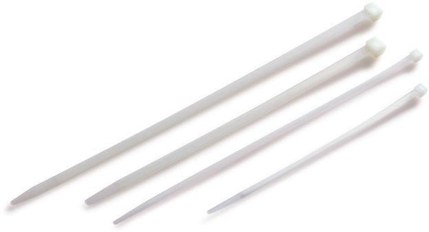 TRANSPAK Kabelbinder 140 x 3,6 mm weiß – 1000 Stück, 130 N Zugkraft