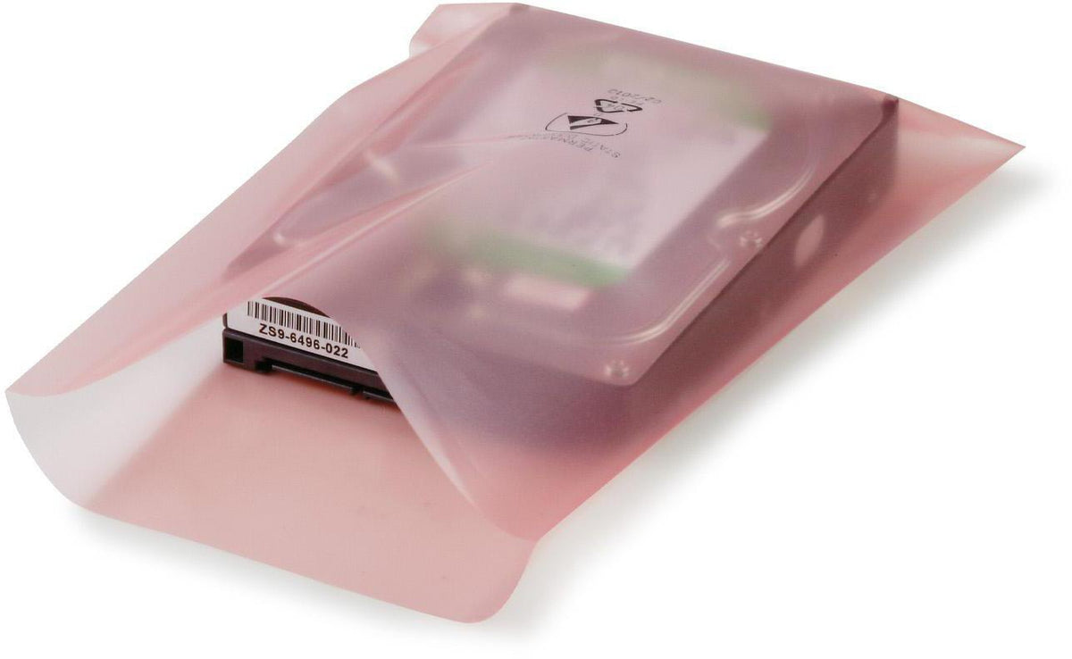 TRANSPAK Flachbeutel antistatisch 150x225mm 100µ rosa aminfreies LDPE 100 Stk.
