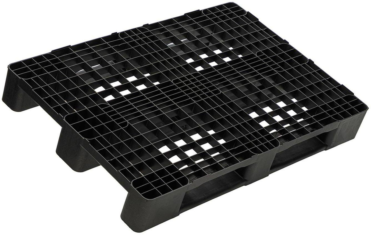 TRANSPAK Kunststoffpalette 1200x800x150 mm Antirutschkante 7 mm 1 EURO anthrazit – 16 Stück