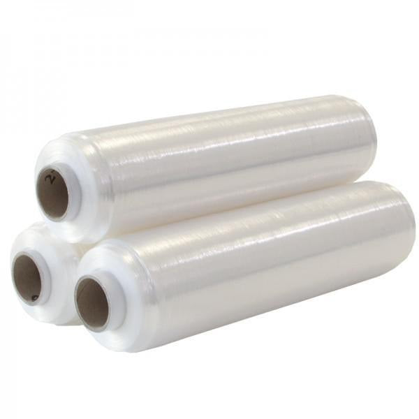 TRANSPAK Handstretchfolie 430 mm x 600 m, 8 µm, transparent, randverstärkt, 6 Rollen