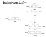M-Beschläge Doppelkugelschnäpper MS blk 42mm – Kugeln und Federn aus Stahl, Messing