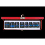 KING TONY Profi-Werkzeuge - 1/2" Kraft-Steckschlüsselset, metrisch - 8 tlg. 4408MP