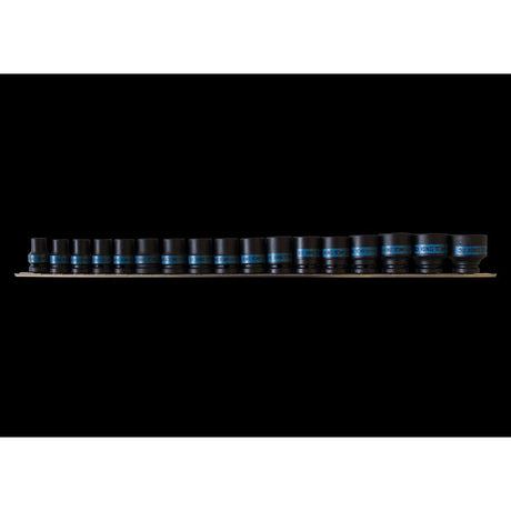 KING TONY Profi-Werkzeuge - 1/2" Kraft-Steckschlüsselset, metrisch, Steckleiste - 17 tlg. 4497MP