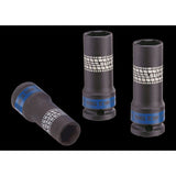 KING TONY Profi-Werkzeuge - 1/2" Kraft-Steckschlüsselset, lang, metrisch, Steckleiste - 3 tlg. 4403MP