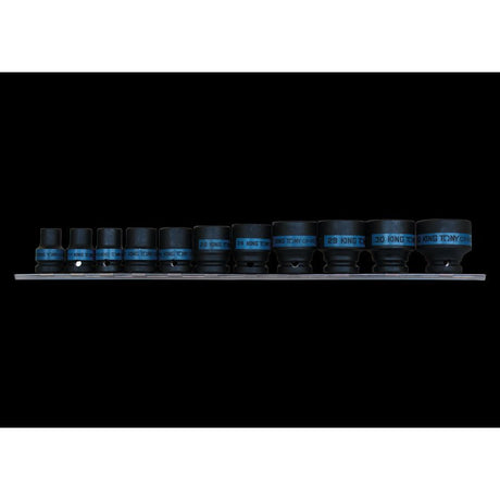 KING TONY Profi-Werkzeuge - 1/2" Kraft-Steckschlüsselset, metrisch, Steckleiste - 11 tlg. 4421MP