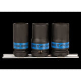 KING TONY Profi-Werkzeuge - Kraft-Steckschlüsselset, metrisch, schmal - 3 tlg. 4423MP