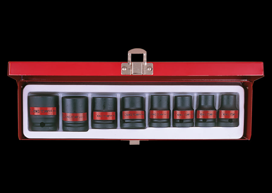 KING TONY Profi-Werkzeuge - 1/2" Kraft-Steckschlüsselset, Zoll - 8 tlg. 4408SP