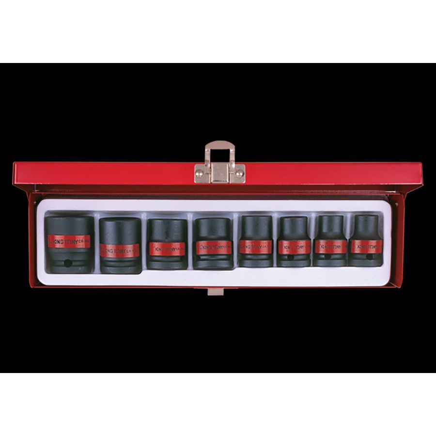 KING TONY Profi-Werkzeuge - 1/2" Kraft-Steckschlüsselset, Zoll - 8 tlg. 4408SP