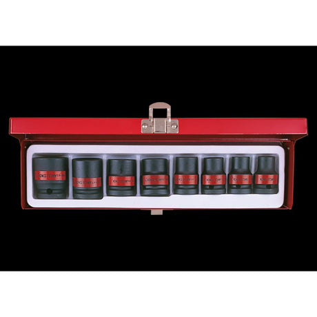 KING TONY Profi-Werkzeuge - 1/2" Kraft-Steckschlüsselset, Zoll - 8 tlg. 4408SP