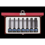 KING TONY Profi-Werkzeuge - 1/2" 6-Kant Kraft-Steckschlüsselset, lang - 7 tlg. 4457MP