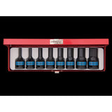 KING TONY Profi-Werkzeuge - 1/2" 6-Kant Kraft-Steckschlüssel-Set - 8 tlg. 4418MP