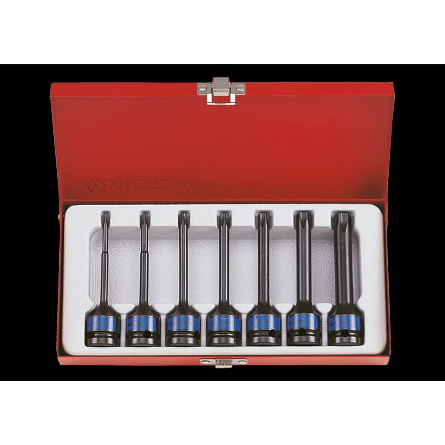 KING TONY Profi-Werkzeuge - 1/2" TORX® Kraft-Steckschlüsselset, lang - 7 tlg. 4467PP