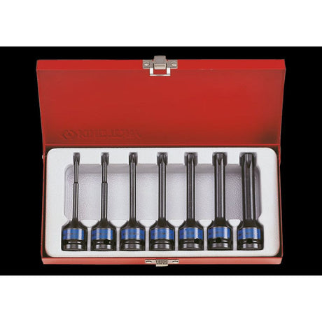 KING TONY Profi-Werkzeuge - 1/2" TORX® Kraft-Steckschlüsselset, lang - 7 tlg. 4467PP