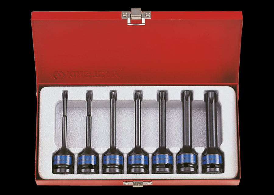 KING TONY Profi-Werkzeuge - 1/2" TORX® Kraft-Steckschlüsselset, lang - 7 tlg. 4467PP