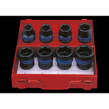 KING TONY Profi-Werkzeuge - 3/4" Kraft-Steckschlüsselset, metrisch - 8 tlg. 6408MP