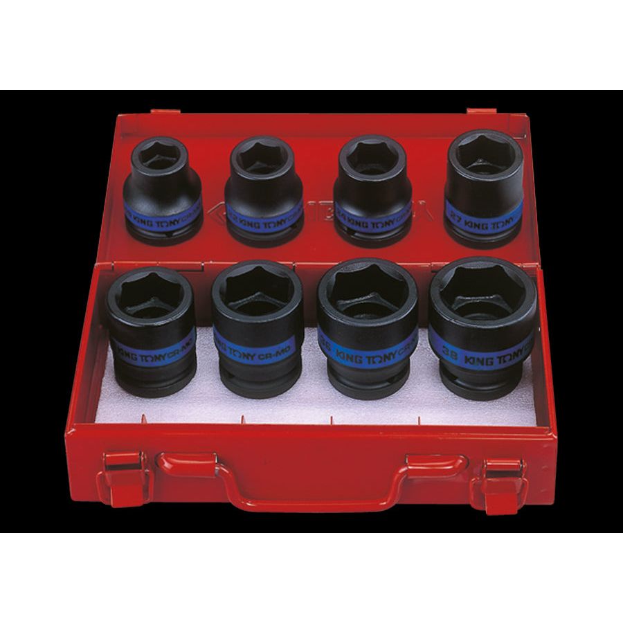 KING TONY Profi-Werkzeuge - 3/4" Kraft-Steckschlüsselset, metrisch - 8 tlg. 6408MP10